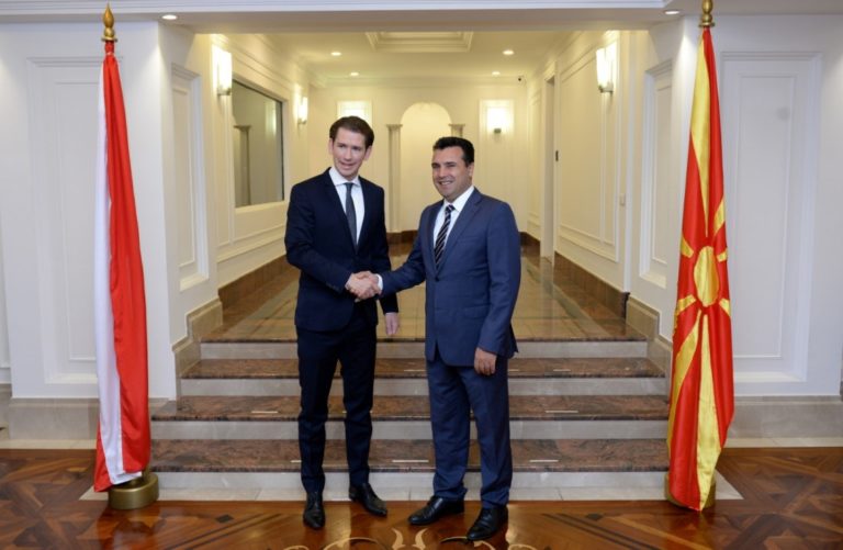 Премиерът на Австрия, Себастиан Курц със силна подкрепа за успех на референдума в Македония