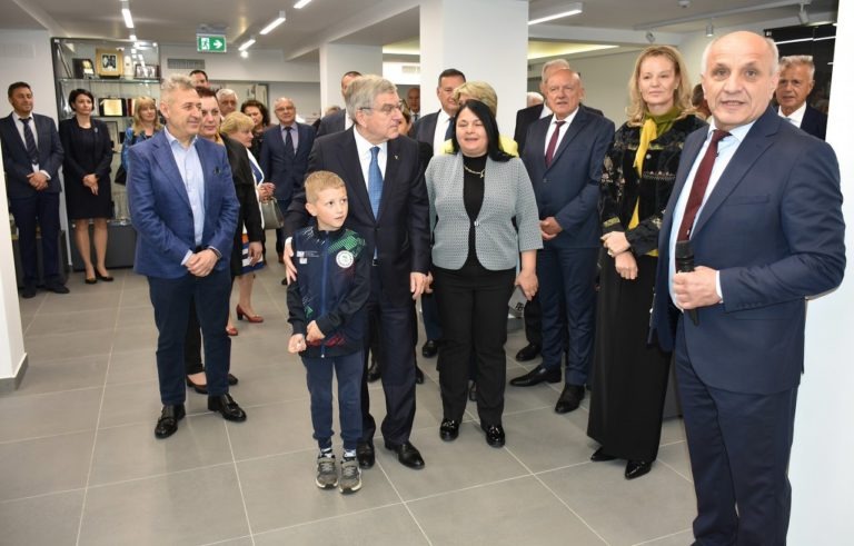 Приветствие към всички гости и шампиони за 100 годишнината на БОК поднесе най-младия олимпиец Олег Насев от Босилеград